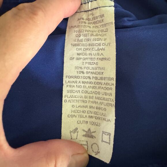 Vintage 90s Royal Blue Velvet Maxi Dress Jacket Set Size M Rhinestone Trim Prom - Picture 10 of 11